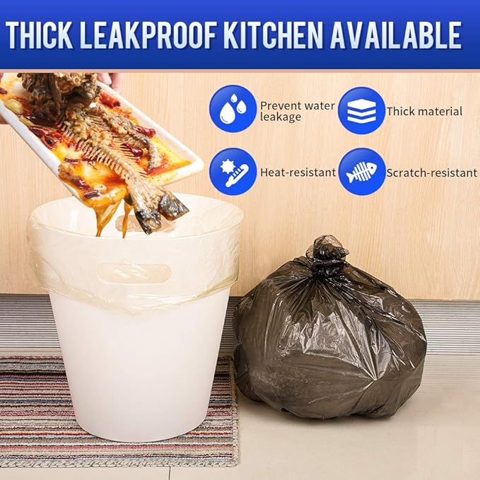 SWIHELP Trash Bags, 4 Gallon / 15 Liters Small Garbage Bags for Office, Kitchen,Bedroom Waste Bin,Colorful Portable Strong Rubbish Bags,Wastebasket Bags 120 Counts