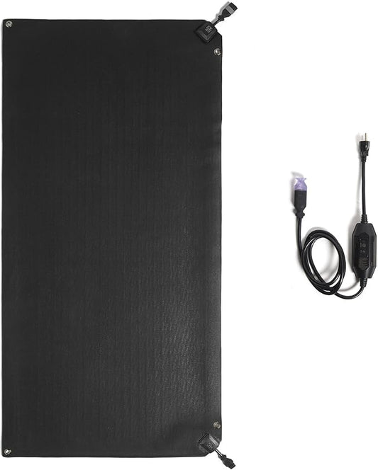 HeatTrak Heated Snow Melting Mat with Power Unit - Heated Outdoor Mats for Walkways - Electric Snow Melting Mats for Decks and Sidewalks - No-Slip Snow and Ice Melt Heated Sidewalk Mat (30” x 60")