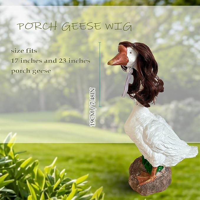 Porch Goose Wigs, Porch Goose Outfits Lawn Goose Statue Accessories for Outdoor Garden Patio Yard Goosey Decor （Style 11）
