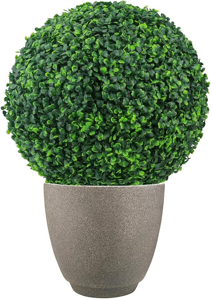 Sunnyglade 2 PCS 19.7 inch 4 Layers Artificial Plant Topiary Ball Faux Boxwood Decorative Balls for Backyard, Balcony,Garden, Wedding and Home Décor (19.7 inch)