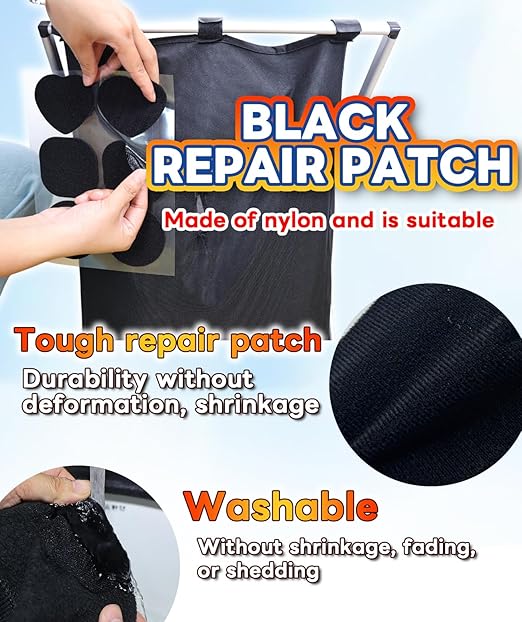 Heavy Duty Repair Patch Kit for Bounce House, Fabric, Tent, Canvas, Canopy, Pool Floats, RV Awning, Boat Covers, Waterproof, Clear and Black, 12PCS