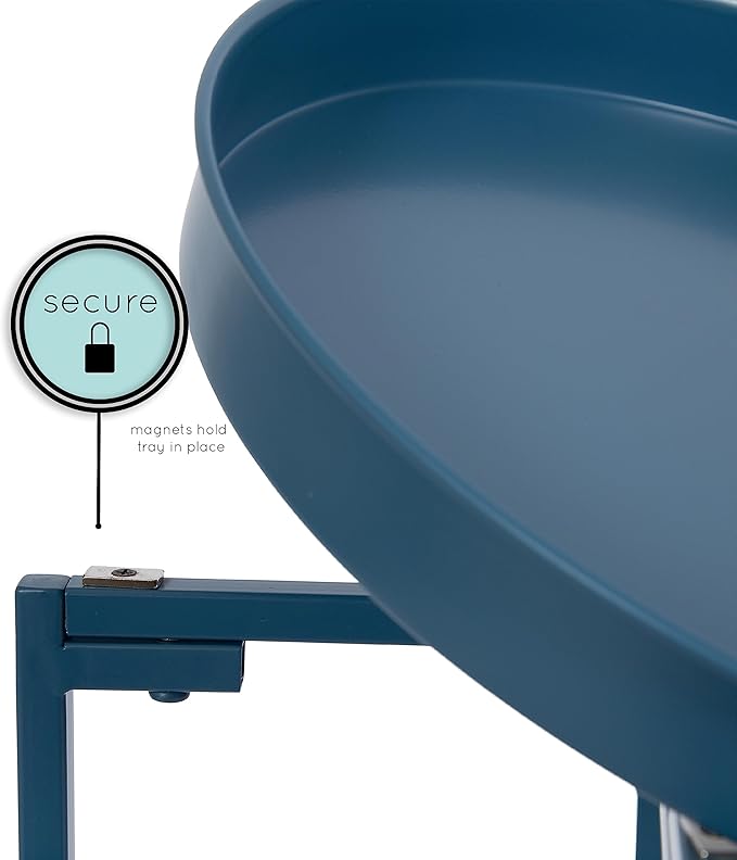 Kate and Laurel Celia Round Foldable Tray Accent Table