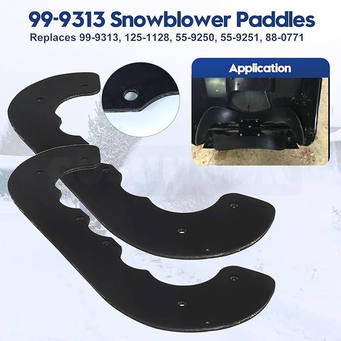 99-9313 Snow Blower Paddles with 55-8760 Scraper Blade Replaces Toro 125-1128, 99-9313 Paddle Kit, Toro 55-8760 Scraper Blade for Toro CCR 2000, CCR 2400, CCR 2450, CCR 3650 Snowblowers