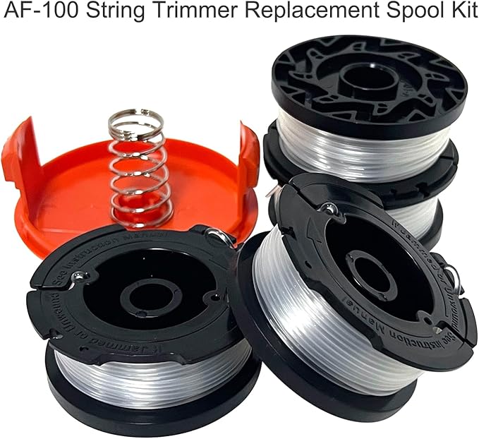 AF-100 Replacement Spool for Black & Decker BESTA510 LSTE523 LSTE525 LST300 LCC340C LST136 LST136B LST140C LCC222 LST201 String Trimmer Eater String for AF-100-BKP/AF-100-3ZP Spool