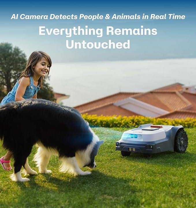 T1200Pro Robot Lawn Mower Wire Free, RTK+Vision Ride-on Edge Mapping Mowing for 0.35 Acre Yard, AI Obstacle Avoidance, APP Multi-Zone Management, Automatic Robotic Lawnmower Handle 20° Slope