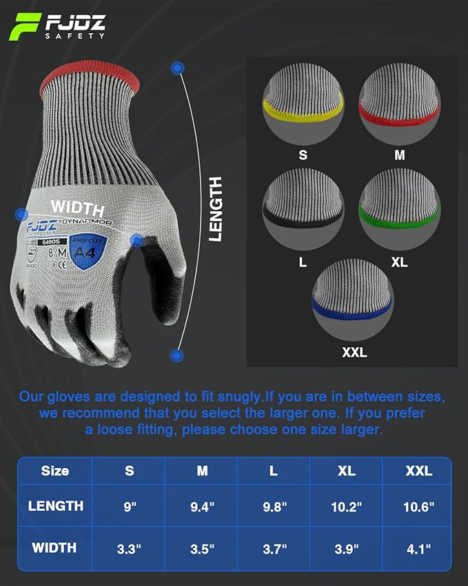A9 Cut Resistant Work Gloves, 18 Gauge Ultra-light Foam Nitrile Coated Touchscreen ANSI A3 A4 A6 A9 Cutting Glove