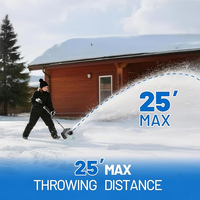 Litheli Cordless Snow Shovel, 40V 12'' Brushless Electric Snow Blower for Driveway, Battery Powered Snow Thrower, 4.0Ah Battery Included