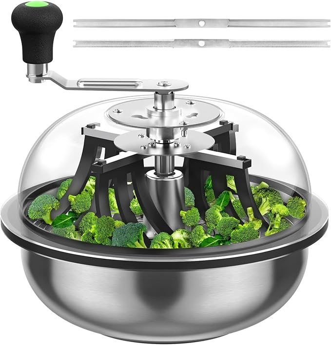 13 Inch Bud Leaf Bowl Trimmer, 13" Trim Bowl with Clear Visibility Dome and Sharp Stainless Steel Blades, for Twist Spin Cutting Buds, Flowers, Leaves, Hydroponics Plants