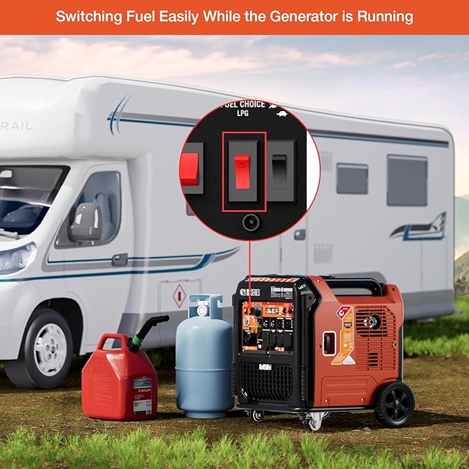 AIVOLT 11250 Wattages Dual Fuel Portable Inverter Generator Super Quiet Gas Propane Powered Remote/Electric Start Outdoor Generator ATS Ready for Home Backup, RV, Jobsite, 50 State & CARB Compliant