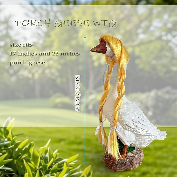 Porch Goose Wigs, Porch Goose Outfits Lawn Goose Statue Accessories for Outdoor Garden Patio Yard Goosey Decor （Style 15）