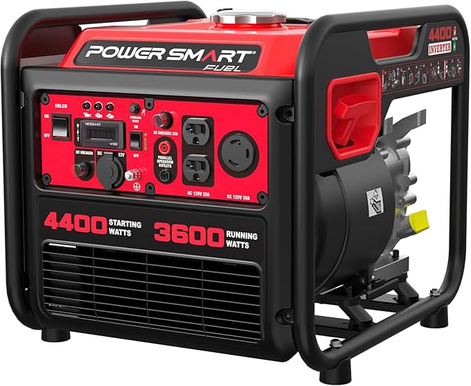 PowerSmart 4400-Watt Portable Generator with Inverter Technology, 30 amp for Home Use and Emergency Backup, 2025 EPA Compliant