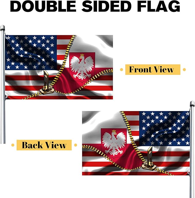 Vintage American America Usa Poland Poles Flags For Outside Yard 3x5 Ft Double Sided Printed 100d Polyester Lightweight Garden Welcome Outdoor Banner Brass Grommets