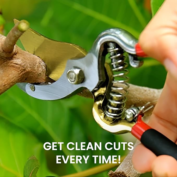 Garden Guru Indestructible Titanium Garden Clippers Professional Bypass Hand Pruner Pruning Shear with Comfort Grip Handles for Gardening Trimming and Yard Work Hardened Steel & Titanium Blade(4 Pack)