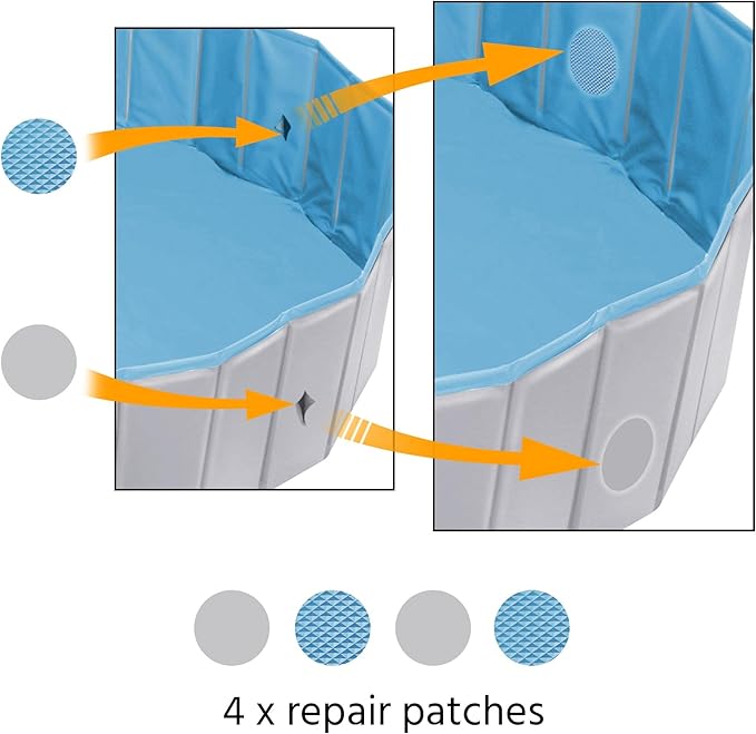 Yaheetech Foldable Dog Pool Collapsible Hard Plastic Dog Swimming Pool Portable Pet Pools Doggie Wading Pool Bath Tub for Puppy Small Medium Large Dogs, 55 x 12 Inches Gray