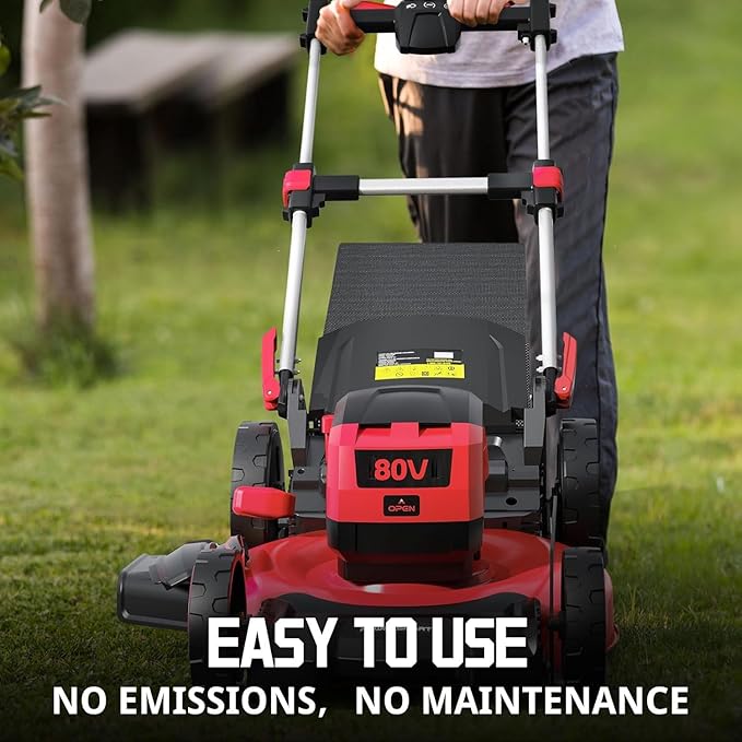 PowerSmart 80V 22" Self Propelled Cordless Lawn Mower 3-in-1 Electric Lawn Mower with 6.0Ah Lithium-ion Battery and Charger