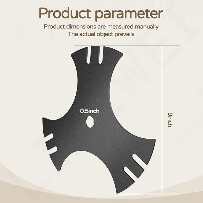 2 Pcs Universal 9" x 9" Edger Blade (1/2" Center Hole), 3-Side Edger Star Blade for Craftsman Walk Behind Edger, Mclane 2059, Also for Power Trim Edgers Tru-Cut Edgers King Lawn Edgers