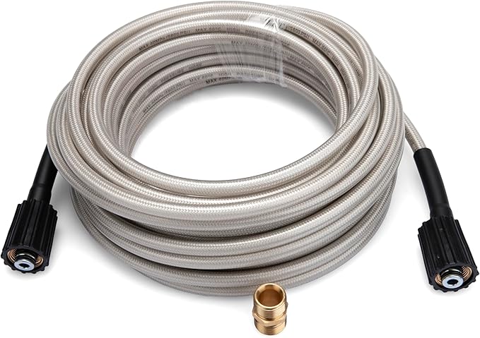 3700 PSI,50ft Pressure Washer Hose Bundle with 7106686 Outlet Connector, Replacement for Simpson Cleaning 40226, Compatible with Most Pressure Washers
