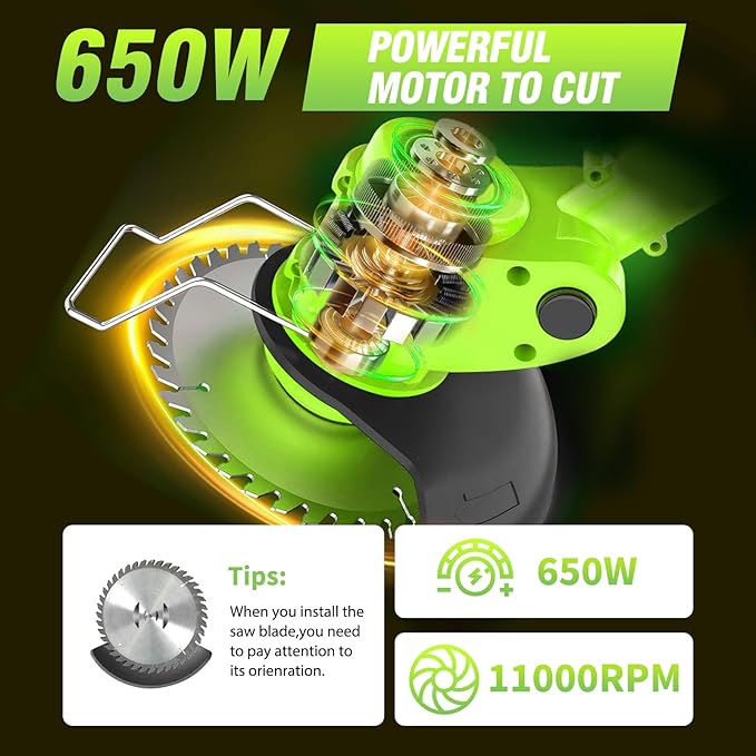 ALSO GO Cordless Weed Wacker, Electric Grass Trimmer with 2pcs 21V Batteries, 3 in 1 Stringless Trimmer, Battery Powered Lawn Edger with Wheels, Lightweight Brush Cutter for Garden Yard Lawn