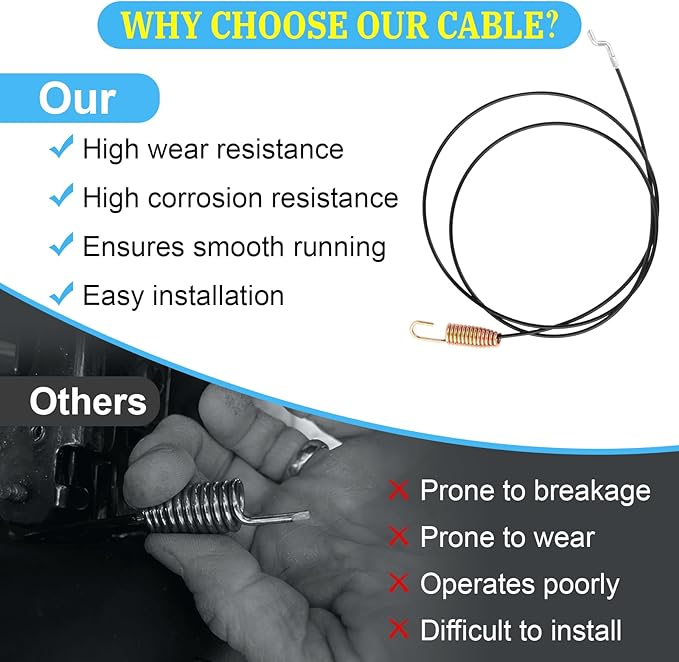 946-04230B Auger Cable for MTD Cub Cadet Craftsman Troy-Bilt Snow Blower, 47.5" Snowblower Auger Clutch Drive Cable Replaces 746-04230 946-04230A 746-04230B
