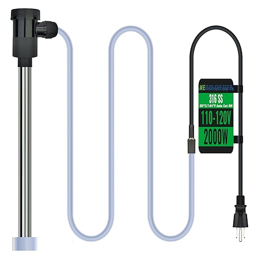 2000W Fully Submersible Water Heater for Swimming Pool & Bathtub – Portable Immersion Electric Heater with Temp Control & WiFi Timer for Hot Tub, Above Ground Pool and Inflatable Pool
