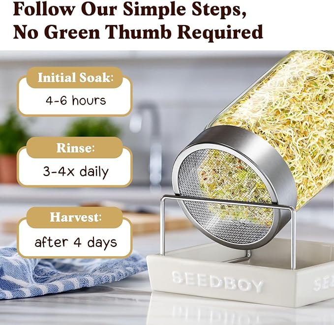 Organic Fenugreek Seeds for Sprouting - Non-GMO, USA Grown Fenugreek Microgreens Sprouting Seeds Mix - Makes 8 Quarts of Sprouts, 24 Servings (8 oz) (Fenugreek)