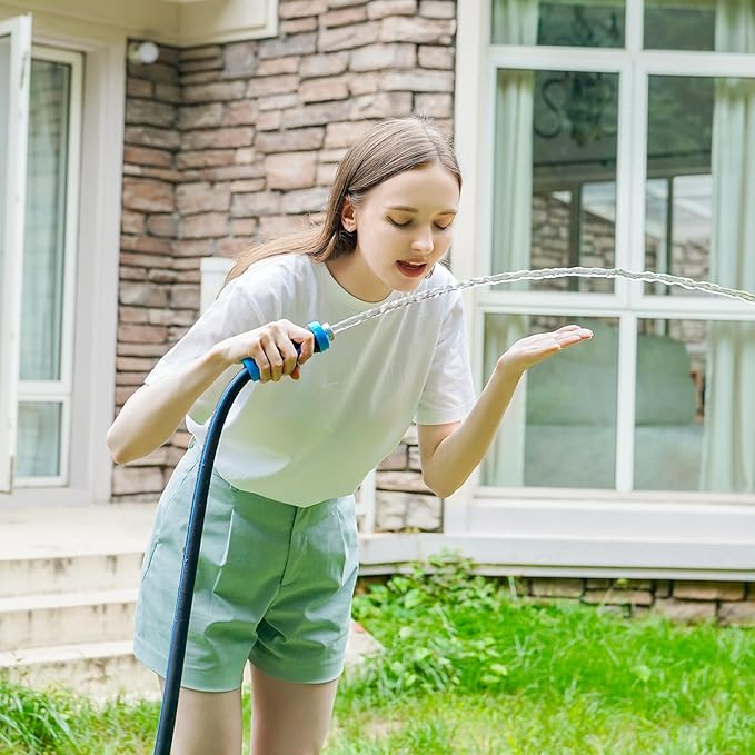 Fevone Garden Hose 80 ft., Lightweight Hybrid Water Hose, Flexible and Durable, Leak-Free Connections