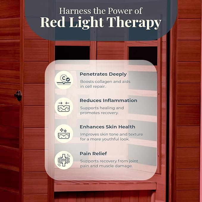 DYNAMIC SAUNAS Elite 1 Person Compact Ultra Low EMF FAR Infrared Sauna with Red Light Therapy & Bluetooth Speakers - Personal Indoor for Home & Gym