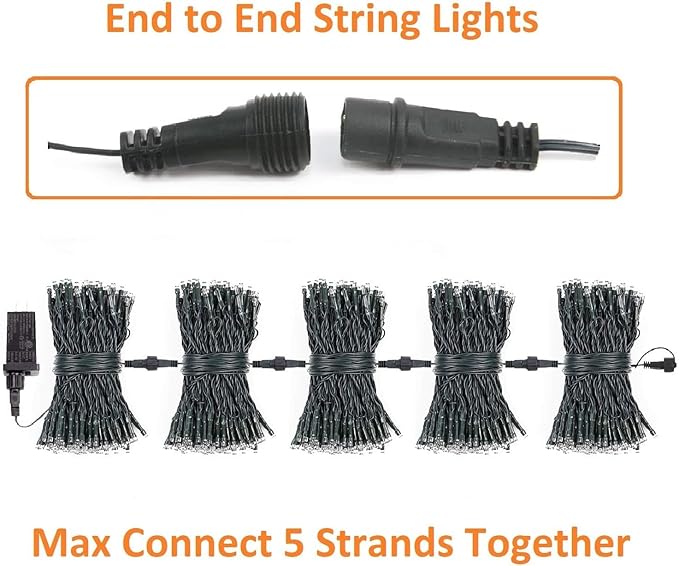 Connectable 300LED 99Ft 13Modes String Lights Indoor Outdoor | Extendable Green Wire Cool White Christmas Tree Lights with Timer | Twinkle Fairy Light Plug in for Xmas Tree Garden Decor(Cool White)