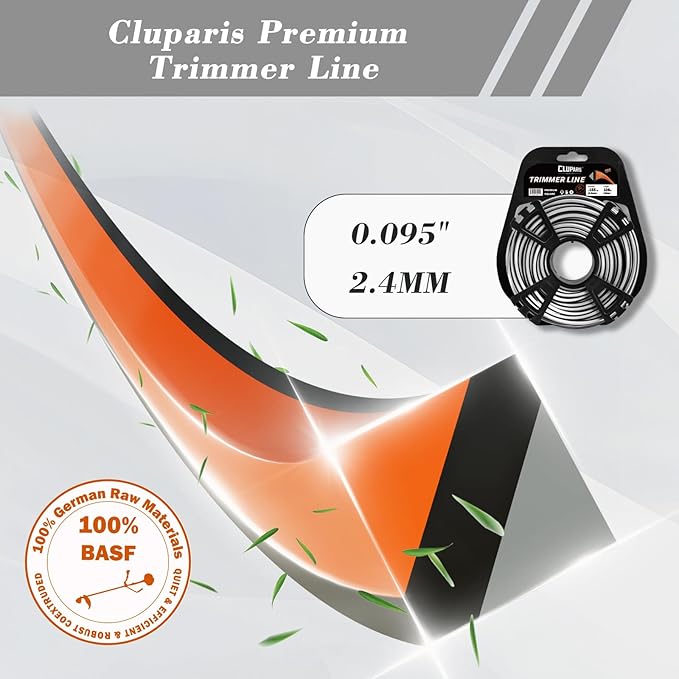 Cluparis 292-Feet Super Heavy Duty Trimmer Line .095-Inch-by-1-Pound Square Pro Trimmer Line Bulk 3-Component Tri-Extrusion Weed Eater String with Super Line Cutter