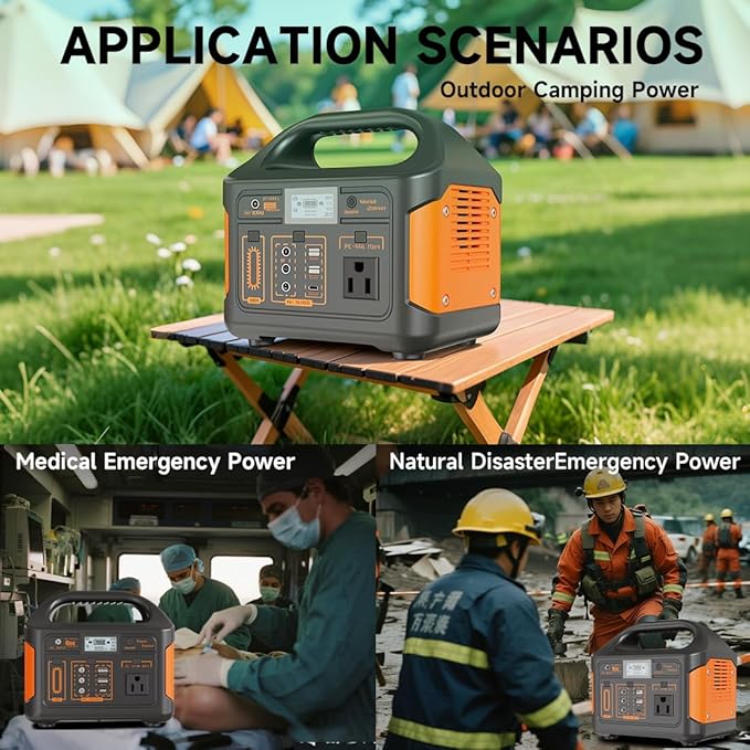 Portable Power Station 256Wh LiFePO4 Battery, 300W (Peak 600W) Backup Lithium Battery, Solar Generator for Outdoors Camping Travel Hunting Blackout