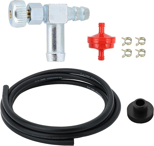 HiPa 735-0149 Fuel Gas Tank Grommet and 951-0171 Shut Off Valve 33/64" Fuel Tank Hole Fits 3000 5000 6250 Watts Craftsman Coleman Powermate Maxa GX240 Generator Snapper Snowblower Snow Thrower