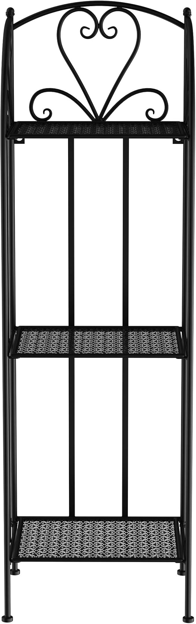 Pure Garden Plant Stand 2-Tiered Indoor or Outdoor Decorative Vintage Look Wrought Iron Garden Cart for Patio, Deck, Home or Lawn (Black)
