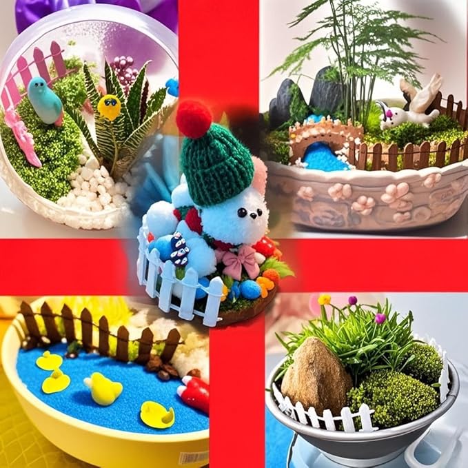 Miniature Fairy Garden Fence 35 Inches,Fairy Garden Accessories Outdoor Wood Picket Fence,DIY Flowerpot Decoration DIY Wood Picket Fence, Miniature Garden Decoration Mini Ornament for Dollhouse