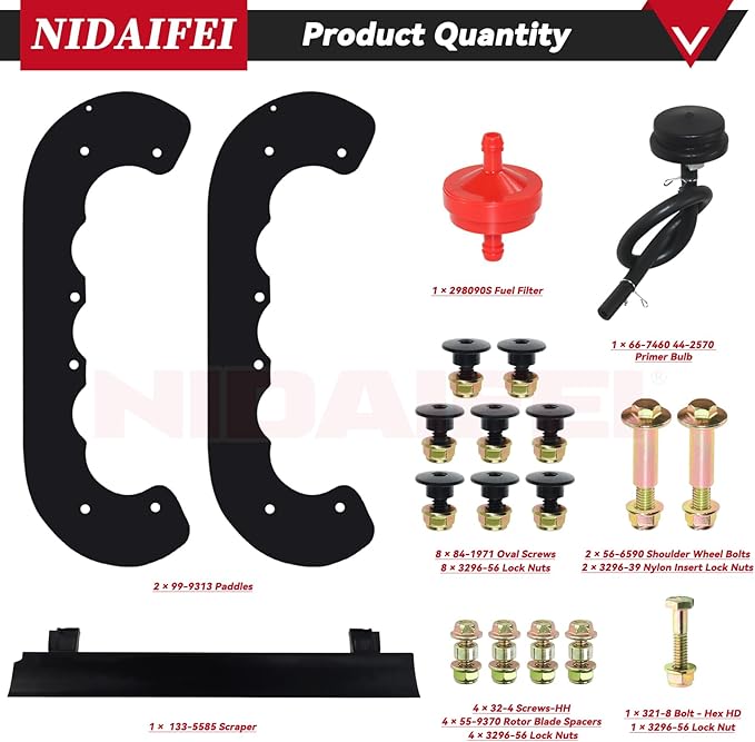 99-9313 Snow Blower Paddles with 133-5585 Scraper Blade Replaces Toro 125-1128 88-0771 55-9250 55-9251 55-9252 for Toro 210E, 210R, 421, 621, 621E, 721, 721E 721R, 721RC Snowthrowers