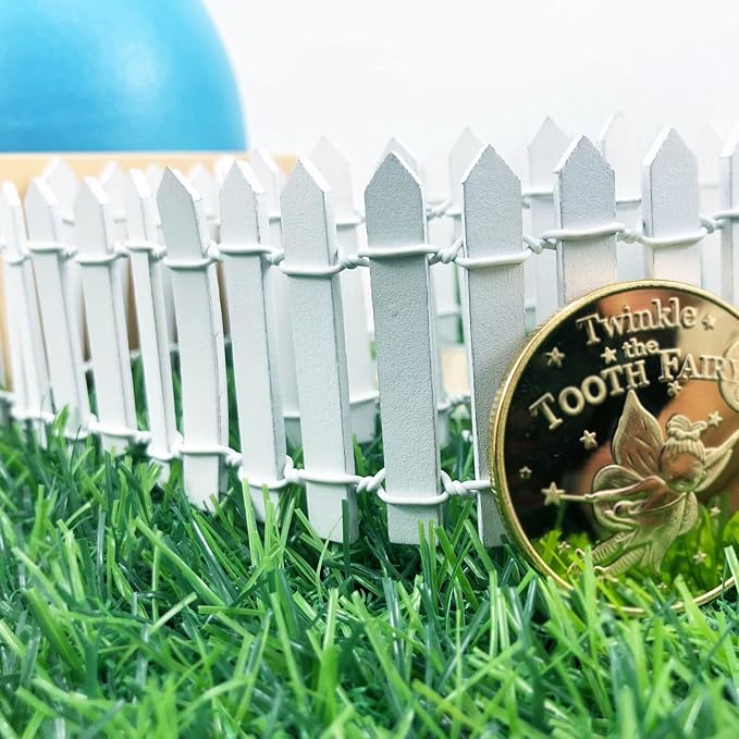 Miniature Fairy Garden Fence,Fairy Garden Accessories Outdoor Wood Picket Fence,10 PCS DIY Flowerpot Decoration, Miniature Garden Decoration