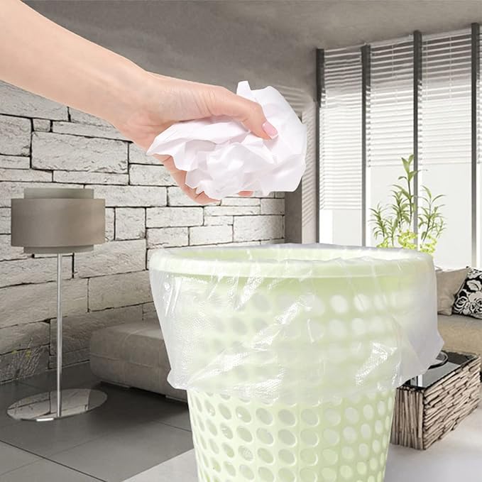 Small Trash Bags 1.2 Gallon,145 Counts, 38 * 40cm, 2.3g/pcs, Unsented, Clear