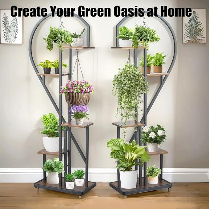 Plant Stands Indoor Tall: 5-Tier Corner Shelves Plant Stand Flower Hanging Planters for Indoor PlantsDisplay for Women(Easter Home Gift) 2PCS