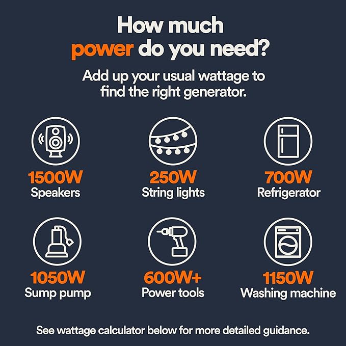 Generac 4,500 Starting Watt Portable Gas Generator - Electric Start - Home Backup or RV Ready - Heavy Duty Frame - Quiet, Long Runtime, Emergency Power- 49-State Compliant