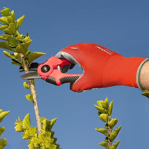 COOLJOB 10 Pairs Nitrile Dipped Safety Work Gloves with Grip, Non-slip Rubber Coated Bulk Garden Gloves for Men, Heavy-duty Oil Resistant for Truck Driver, Warehouse Box Handler, Small, Red Blue