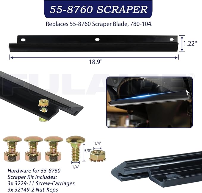99-9313 Snow Blower Paddles with 55-8760 Scraper Replaces 99 9313, 88-0771, 125-1128, 55-9251, 55-9250 for Toro CCR 2000, CCR 2400, CCR 2450, CCR 2500, CCR 3000, CCR 3600, CCR3650 Snowthrowers