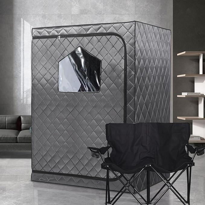 Full Body 2 Person Portable Infrared Saunas for Home, 2 Person Sauna Tent, at Home Sauna, Portable Personal Infrared Sauna Two-Person Sauna Tent with 2 Foldable Chairs, Remote Control