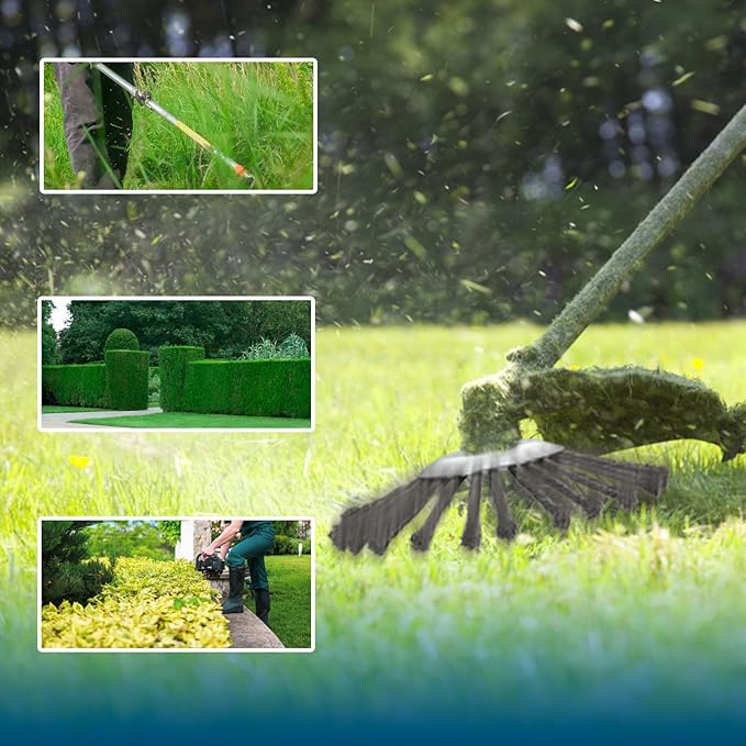 8 Inch Steel Wire Weed Eater Blades, Universal Weed Eater Attachments, Brush Cutter Trimmer Blade with Universal Adapter Kits, Unbreakable Wired Weed Eater Head Replacement for Removing Moss Weed Rust