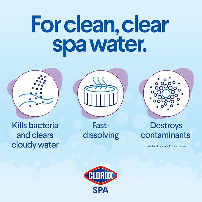 Clorox® Pool&Spa™ Spa Water All-in-One Sanitizer & Shock, Destroys Contaminants, Clears Cloudy Water, 2LB (Pack of 1)