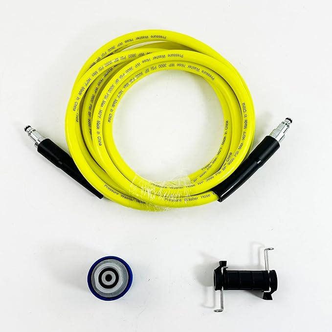 5800PSI/400Bar Ultra Flexible Pressure Washer Hose for Bosch Home Cleaning, 5M-30M High Pressure Extension Tube with Quick-Connect Adapter,(Red/Blue/Yellow/Green/Grey/Orange/Light Blue)(Yellow,64FT)