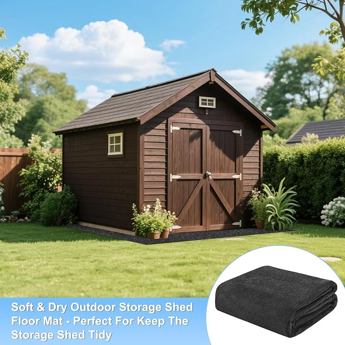 Outdoor Storage Shed Mat, 12.2 x 10.2 FT Garage Floor Mats with Reusable, Washable, Non Slip, Durable for Protects Garage Floors/Driveways/Entrance Doors/Deck [Gray]