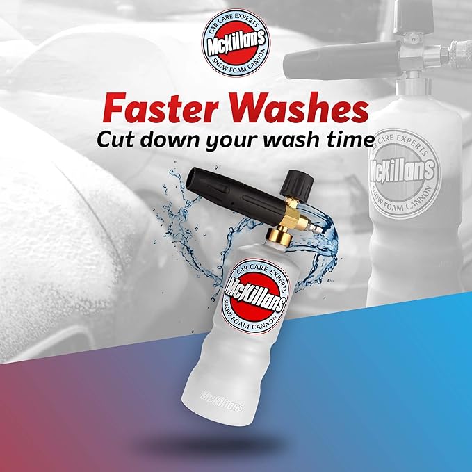 McKillans Car Wash Foam Cannon for Pressure Washer - Snow Lance Soap Dispenser for Car Washing with Adjustable Thick Foam - Including 1/4 Quick Connector