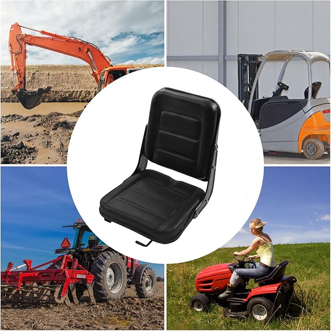 Universal Forklift Seat Lawn Mower Seat, Garden Tractor Seat, PVC Tractor Seat Tractor Suspension Seat,Replacement Forklift Seat for Excavator Backhoe Dozer Telehandler Seat