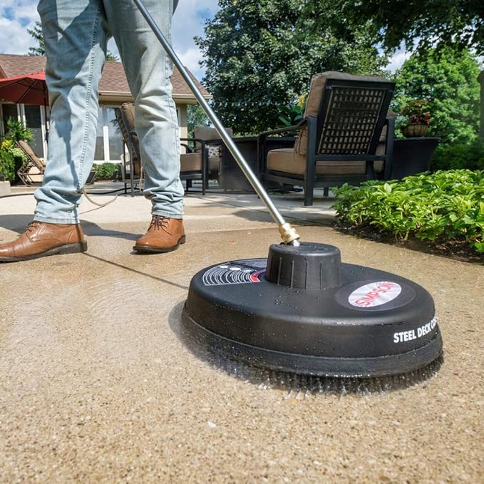 Simpson Cleaning 80165 Universal 15" Steel Pressure Washer Surface Cleaner for Cold Water Machines, 1/4" Quick Connection, Recommended Min 2200 PSI up to Max of 3700 PSI, Black
