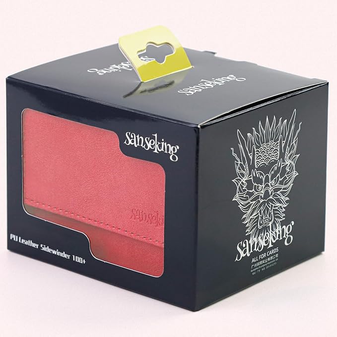 Magic Card Deck Box for MTG Single Deck Card Box fits 100+ TCG Sleeved Cards Soft Leather Card Box Top loading Card Boxes Magic Gift for MTG TCG CCG (Horizontal,Red)