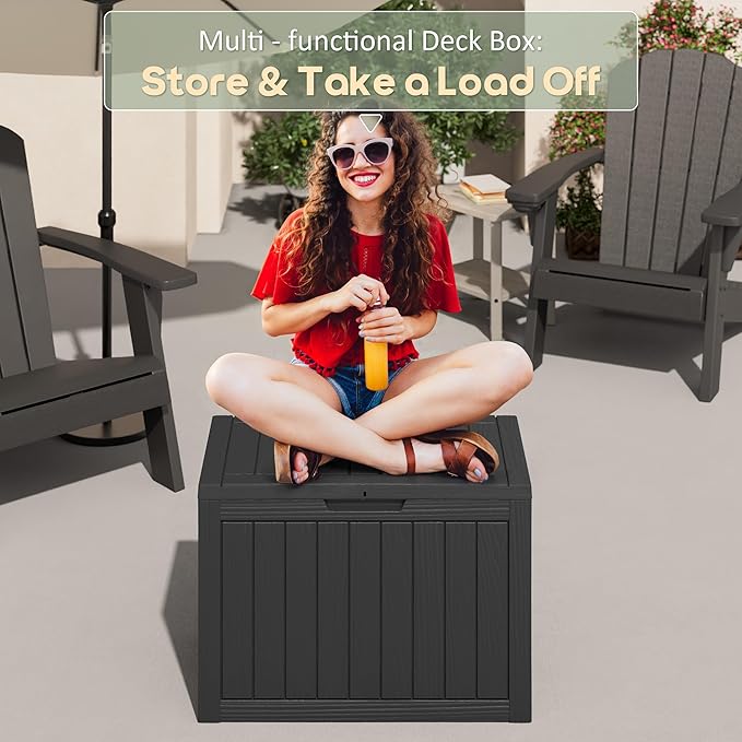 45 Gallon Outdoor Storage Box, Resin Deck Boxes Outdoor Waterproof For Patio Furniture, Garden Tools, Pool Supplies, Durable And UV Resistant, Lockabl